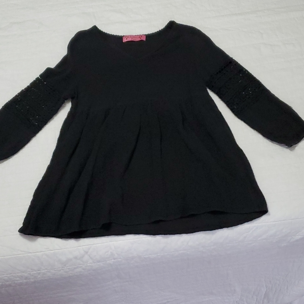 Black boho shirt, size small